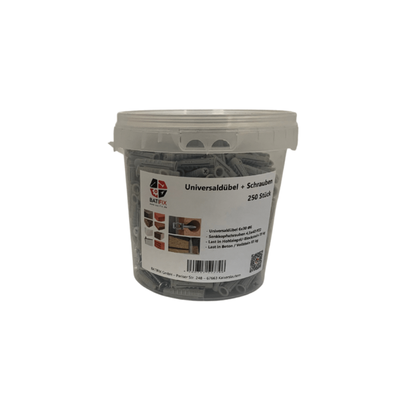 Universaldübel Schraube Mixbox Beton Vollstein Mauerwerk 6x30